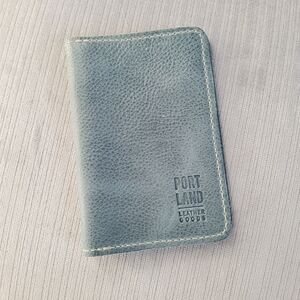 Portland Leather Goods steel blue passport holder
